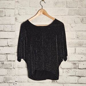 Pigalle Women's Black Sparkly Top